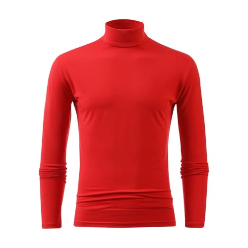 EMATOP Rollkragenpullover Herren Baumwolle Langarm Tshirt Casual Einfarbig Rollkragen Pullover Elastisch Sport Sweatshirt Regular Fit Rollkragenshirt Winter Bequemes Langarmshirt Pulli Oberteile von EMATOP