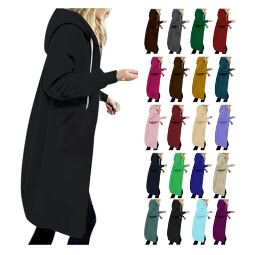EMATOP Sweatjacke Damen Lang Hoodie Jacke Casual Lose Sweatshirt mit Kapuze Cardigan Warm Langarm Kapuzenjacke Einfarbig Elegant Fleecejacke Zip Kapuzenpullover Mantel mit Taschen Outwear EMATOP Sweatjacke Damen Lang Hoodie Jacke Casual Lose Sweatshirt mit Kapuze Cardigan Warm Langarm Kapuzenjacke Einfarbig Elegant Fleecejacke Zip Kapuzenpullover Mantel mit Taschen Outwear von EMATOP