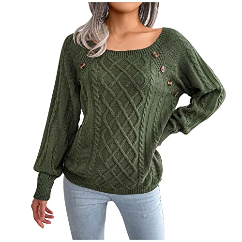 EMATOP Sweatshirt Damen Langarm Rundhals Pullover Basic Einfarbig Strickpullover Herbst Winter Elegant Pulli Langarmshirt Warme Lose Fleecepullover Strickpulli Black Friday Angebote 2023 von EMATOP