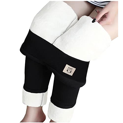 EMATOP Thermo Leggings Damen Winter Gefüttert Jogginghose Sport Baumwolle Thermoleggins Warme Fleece Sweatpants High Waist Elastische Freizeithose mit Neuartige Muster Strumphosen Yogahosen von EMATOP