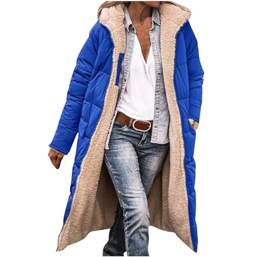 EMATOP Wendejacke Damen Winter Warm Parka Jacke Langarm Baumwolle Winterjacke Reversibel Wintermäntel Lang Elegant Steppmantel mit Kapuze Winterparka Outdoorjacke tagesangebote heute von EMATOP