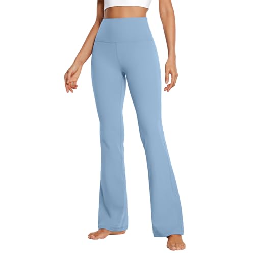 EMATOP Yogahose Damen Sport Bootcut Schlaghose Casual Fitness Sporthose High Waist Jogginghose Baumwolle Einfarbig Sommerhose Elegant Lang Caprihose Elastische Taille Laufhosen Freizeithose von EMATOP