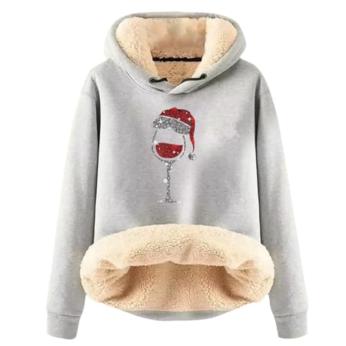 EMATOP blitzangebote des Tages Weihnachtspullover Damen Lustig Sport Hoodie Warm Gefüttert Sweatshirt mit Kapuze Pullover Winter Langarm Kapuzenpullover Kuschelig Fleecepullover Langarmshirt von EMATOP