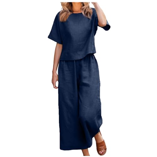 EMATOP unsere marken Leinen Outfits Damen Leicht Baumwolle Hosenanzug 2 Teiler Bluse Tshirt und Lange Hosen Freizeitanzug Casual Einfarbig Jogginganzug Leicht Atmungsaktiv Sportanzug EMATOP unsere marken Leinen Outfits Damen Leicht Baumwolle Hosenanzug 2 Teiler Bluse Tshirt und Lange Hosen Freizeitanzug Casual Einfarbig Jogginganzug Leicht Atmungsaktiv Sportanzug von EMATOP