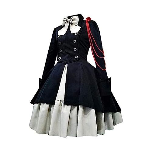 Gothic Kleidung Damen Elegant Rockabilly Kleid Swing A-Linie Partykleider Vintage Steampunk Kostüm Hohe Taille Cocktailkleid Festliches Halloween Petticoat Faltenrock Mittelalterkleid von EMATOP