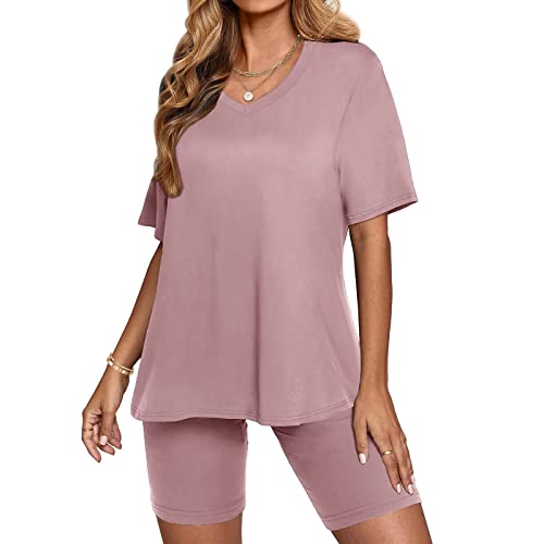 EMATOP Hosenanzug Damen Fulidngzg Overall Damen Damen Sommer 2-Teiliges Rundhals Ärmellos Top Solid Wide Leg Hosen Set Lose Casual Hausanzug Zweiteiler Hosenanzug von EMATOP