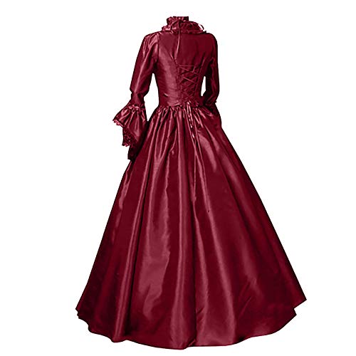 Mittelalterkleid Damen Renaissance Königin Ballkleid Vintage Gothic Kleid Elegant Hohe Taille Abendkleid Bodenlanges Swing A-Linie Maxikleider Halloween Kostüm Festival Geschenk von EMATOP