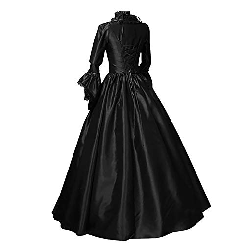 Mittelalterkleid Damen Renaissance Königin Ballkleid Vintage Gothic Kleid Elegant Hohe Taille Abendkleid Bodenlanges Swing A-Linie Maxikleider Halloween Kostüm Festival Geschenk von EMATOP