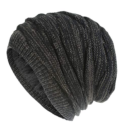 Strickmütze Damen Herren Wintermützen Winter Warm Weiche Beanie Mütze Street Style Hat Frauen Gefütterte Haube Einheitsgröße Einfarbig Herbstmütze Schal Winddicht Turban Weihnachten von EMATOP