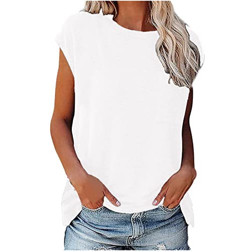 Tshirt Damen Sommer Baumwolle Oberteile Locker Casual Bluse Tops Sport Einfarbig T-Shirts V-Ausschnitt Elegant Tunika Longshirt Löwenzahn Muster Sommershirt Prime Angebote von EMATOP