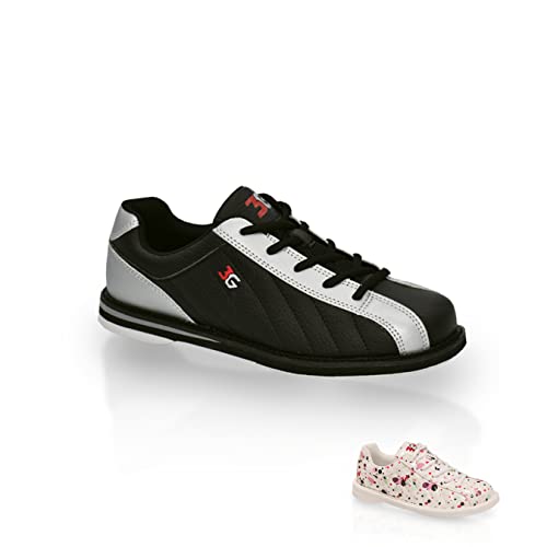 Bowling-Schuhe | 3G | Kicks – Sportlich moderner Schuh für Damen, Herren und Kinder | Ideal für Freizeit- und Hobbyspieler | Silber/Schwarz - Größe: 39,5 von EMAX Bowling Service GmbH MAXIMIZE YOUR GAME