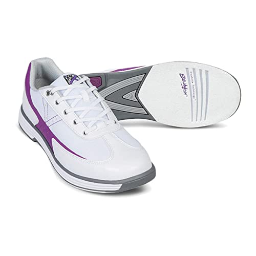 Bowling-Schuhe – [Flex] – KR Strikeforce Bowling – Gleitsohle beidseitig – Bequemer Frauenschuh – Damenschuhe [Weiß/Traube] - Größe: 37 von EMAX Bowling Service GmbH MAXIMIZE YOUR GAME