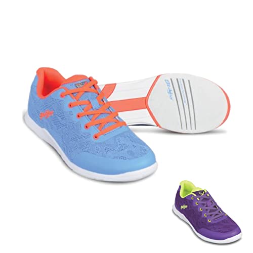 Bowling-Schuhe – [LACE] – KR Strikeforce Bowling - Gleitsohle beidseitig - Sportlicher Frauenschuh - Damenschuhe Farbig [Blau/Orange] - Größe: 36,5 von EMAX Bowling Service GmbH MAXIMIZE YOUR GAME