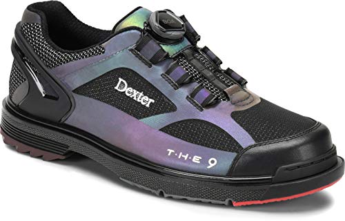 Dexter The 9 HT BOA - Schwarz/Wechselfarben - Bowling-Schuhe Damen und Herren, mit Wechselsohle, BOA Verschlußsystem in den Schuhgrößen 37-46 und Mein-Bowlingshop Schuhtasche im Set Größe 45,5 von EMAX Bowling Service GmbH MAXIMIZE YOUR GAME