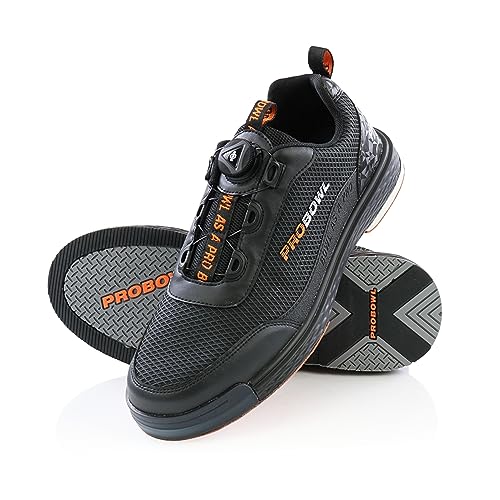 EMAX | Bowling-Schuhe Herren | Pro Bowl – Freneza | Männer Bowlingschuh mit Wechselsohle | Austauschbare Sohle und Hacke - Schwarz/Orange - Schuhgröße 41 von EMAX Bowling Service GmbH MAXIMIZE YOUR GAME