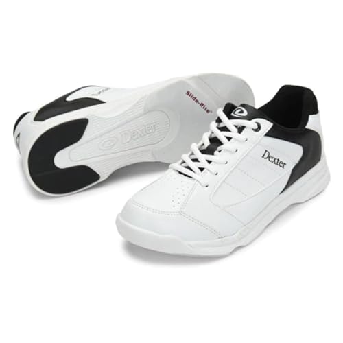 EMAX | Bowlingschuhe - Dexter Ricky IV | Bowling-Schuhe Damen Herren Kinder | Schuhe zum Bowlen mit Gleitsohle | (White/Black, EU Schuhgrößensystem, Erwachsene, Herren, Numerisch, M, 44.5) von EMAX Bowling Service GmbH MAXIMIZE YOUR GAME