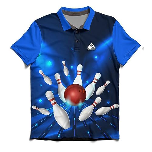 EMAX | Odin Sportswear – Bowlingshirt | Bowlingspieler T-Shirt | Herren Sportshirt Bowlen | Männer Bowlinghemd | Bowling-Bekleidung mit Aufdruck | Bowling Lane | Größe L von EMAX Bowling Service GmbH MAXIMIZE YOUR GAME