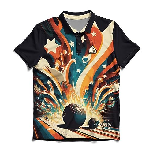 EMAX | Odin Sportswear – Bowlingshirt | Bowlingspieler T-Shirt | Herren Sportshirt Bowlen | Männer Bowlinghemd | Bowling-Bekleidung mit Aufdruck | Strike - Design by K | Größe M von EMAX Bowling Service GmbH MAXIMIZE YOUR GAME