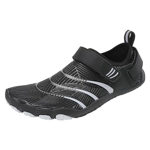 EMAlusher Barfuss Schuhe Herren, Wasserschuhe Damen Schwarz, Schnell Trocknend Badeschuhe Mit rutschfest Sohle Wasserschuhe Atmungsaktiv Fitnessschuhe Unisex Surfschuhe Yoga Zehenschuhe Surfen von EMAlusher