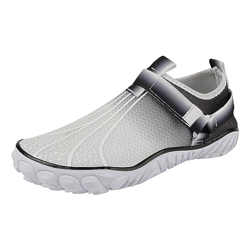 EMAlusher Barfuss Schuhe Herren, Wasserschuhe Damen Schwarz, Schnell Trocknend Badeschuhe Mit rutschfest Sohle Wasserschuhe Leicht Fitnessschuhe Unisex Surfschuhe Yoga Zehenschuhe Surfen von EMAlusher