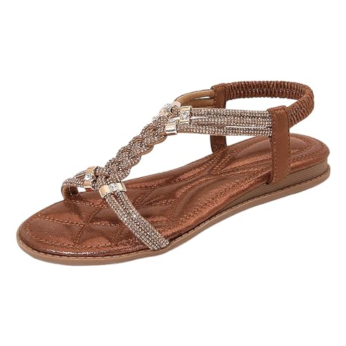 EMAlusher Sandalen Damen Sommer Elegant, OrthopäDische Schuhe Damen, Open Toe Badelatschen Komfortabel Sandalen Freizeit Pantoletten Trendy Sommersandaletten Outdoor Strand Sandaletten Hausschuhe von EMAlusher