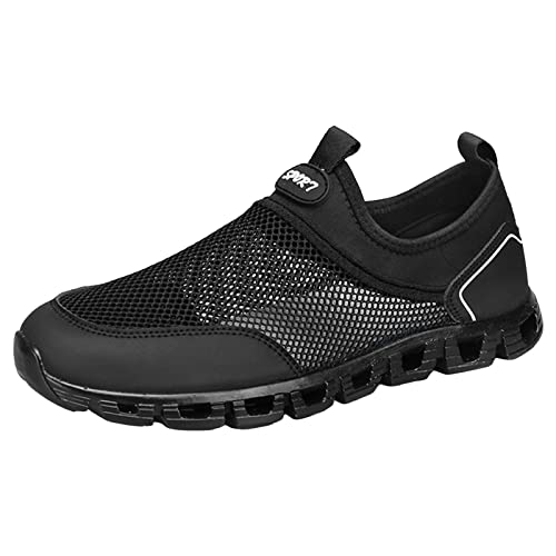 Sneakers Herren Weiss, Joggingschuhe Herren, Komfortabel Walkingschuhe Mesh Atmungsaktiv Laufschuhe Soft Sole Freizeitschuhe Trendy Turnschuhe Tennisschuhe Fitnessschuhe Joggingschuhe von EMAlusher