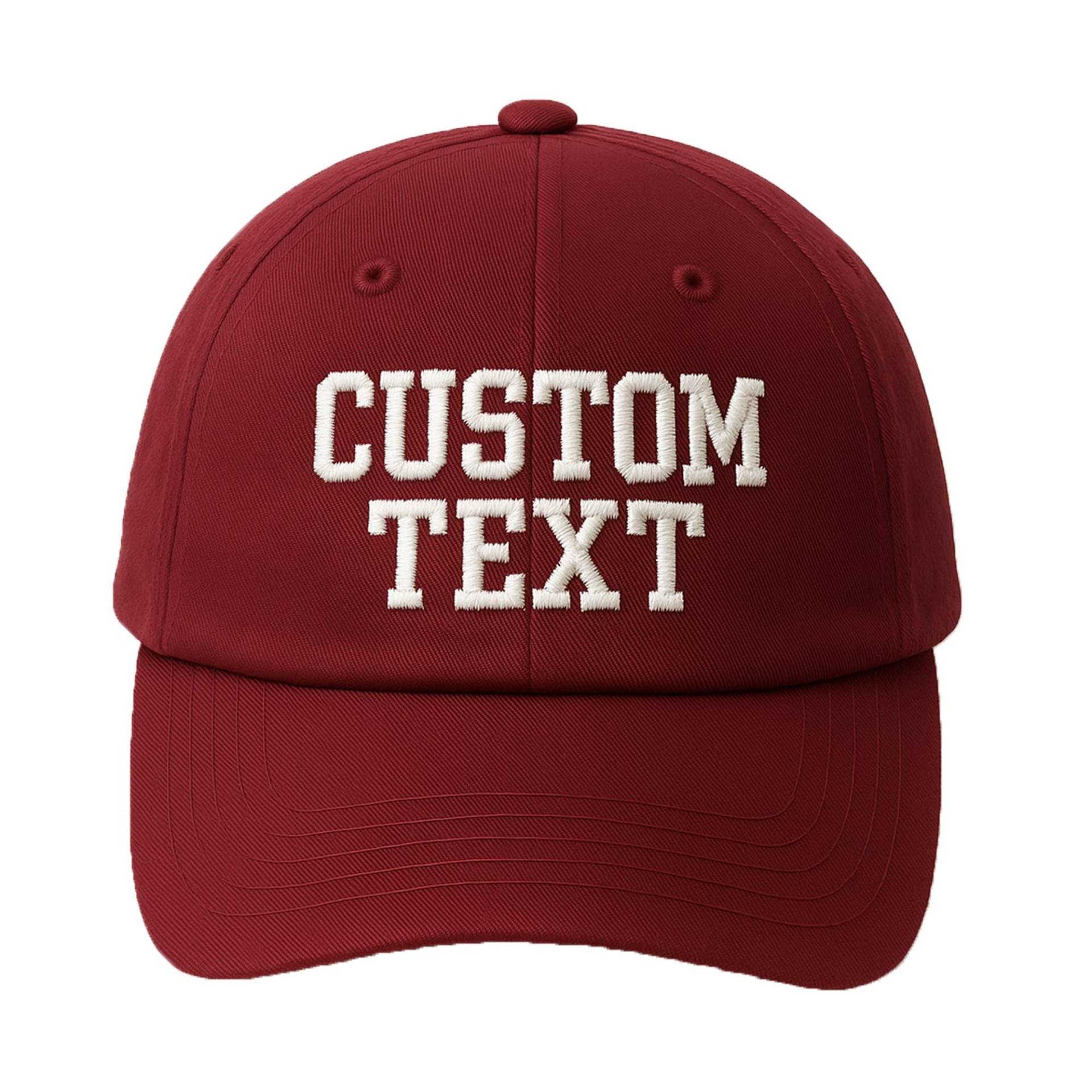 Benutzerdefinierte Gestickte Kastanienbraune Kappe, Benutzerdefinierte Textmütze, Logohüte, Personalisierte Bestickte Monogrammierte Mütze von EMBROGOBRAND