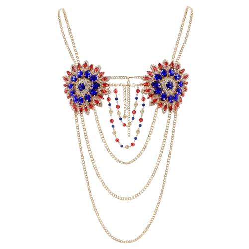 Blumen-Kristall-BH-Körperkette, Strass-Bikini-Ketten, Strand-Nachtclub, Körperzubehör für Frauen, Einheitsgröße, Harz Kunstharz Metalllegierung, Kein Edelstein Blumen-Kristall-BH-Körperkette, Strass-Bikini-Ketten, Strand-Nachtclub, Körperzubehör für Frauen, Einheitsgröße, Harz Kunstharz Metalllegierung, Kein Edelstein von EMDOMO