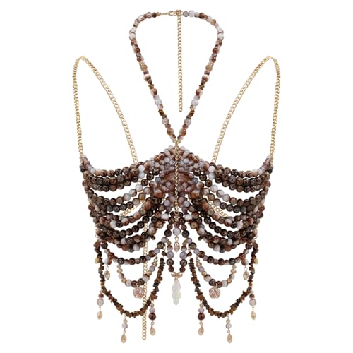 Handgefertigter BH Sexy Tops Neckholder Schulterkette Perlen Rückenfrei Brust Rave Körperschmuck Festival Party Sommer Strand Dekor Handgefertigter BH Sexy Tops Neckholder Schulterkette Perlen Rückenfrei Brust Rave Körperschmuck Festival Party Sommer Strand Dekor von EMDOMO