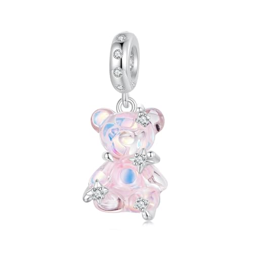 EMEMcharm Damen Charm Anhänger Teddybär 925 Silber mit Zirkonia gm55 von EMEMcharm
