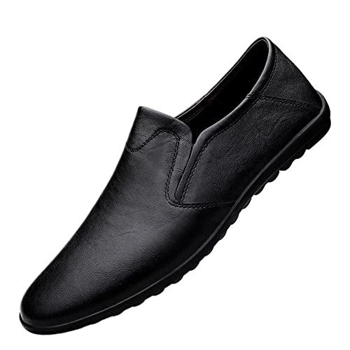 Einfach anzubringen und zu entfernen Herren-Loafer, Mokassins, Schuhe, einfarbig, leichtes Leder, rutschfest, leicht, bequem, for den Außenbereich, for Abschlussball für alle Gelegenheiten ( Color : S von EMEPE