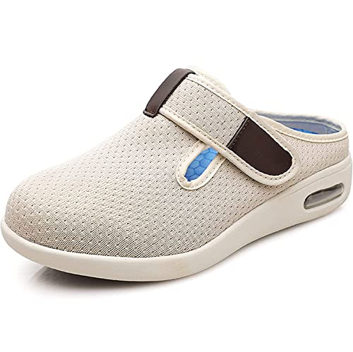 EMERZE Männer & Frauen Diabetiker Hausschuhe Extra dick und extra breit Arthritis Oedema Adjustable Closure Klettverschluss Slippers Rutschfest und Atmungsaktiv Schuhe,002,37EU von EMERZE