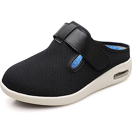 EMERZE Männer & Frauen Diabetiker Hausschuhe Extra dick und extra breit Arthritis Oedema Adjustable Closure Klettverschluss Slippers rutschfest und Atmungsaktiv Schuhe,005,48EU von EMERZE