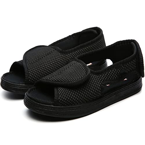 EMERZE Unisex Diabetiker Hausschuhe Extra Dick und Extra Weit Einstellbar Klettverschluss rutschfeste Atmungsaktive Diabetiker-Hausschuhe,001,49EU von EMERZE