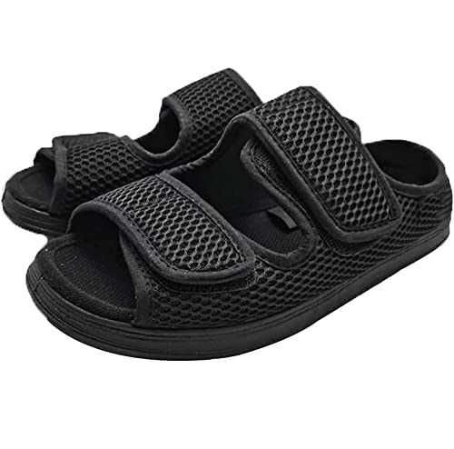 EMERZE Unisex Diabetiker Hausschuhe Extra Wide with Velcro Fastening Einstellbar Lässig Leichtes An- und Ausziehen Sportliche Schuhe,001,42EU von EMERZE