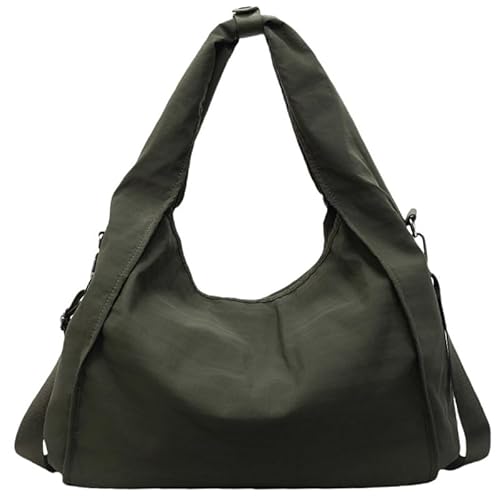 Nylon-Tragetasche für Damen, Halbmond-Schulter-Crossbody-Tasche, lässige Hobo-Geldbörse für Reisen, große lässige Unterarmtasche, Grün , Medium Nylon-Tragetasche für Damen, Halbmond-Schulter-Crossbody-Tasche, lässige Hobo-Geldbörse für Reisen, große lässige Unterarmtasche, Grün , Medium von EMGILL
