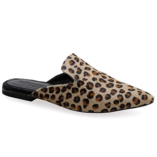 36 Leopard Emmanuela Leder Spitze Maultiere für Damen, bequeme weiches Leder Loafers, Sofasine aus Leder, Mules Slide on Sommerschuhe, Hochwertige Flachrutsche schuhe von EMMANUELA handcrafted for you