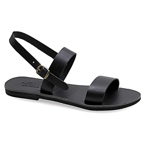 38 Schwarz Emmanuela griechische handgefertigte flache Ledersandalen, hochwertige Sommerschuhe für Damen mit verstellbarem Schnallenriemen, Riemchen Slingback Sandalen mit offenen Zehen 38 Schwarz Emmanuela griechische handgefertigte flache Ledersandalen, hochwertige Sommerschuhe für Damen mit verstellbarem Schnallenriemen, Riemchen Slingback Sandalen mit offenen Zehen von EMMANUELA handcrafted for you