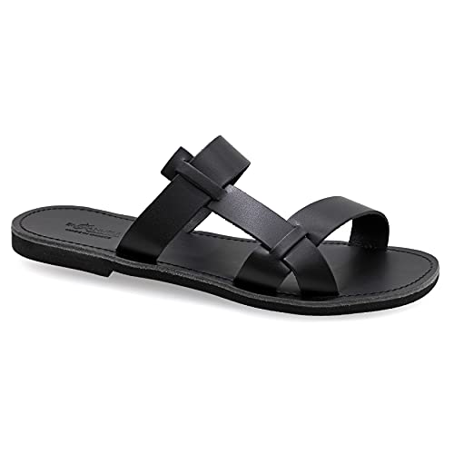 46 Schwarz Emmanuela Antike griechische Ledersandalen für Herren, hochwertige handgefertigte Open Toe Herren Sandalen, Slide on Summer Schuhe, Slide Riemchensandalen 46 Schwarz Emmanuela Antike griechische Ledersandalen für Herren, hochwertige handgefertigte Open Toe Herren Sandalen, Slide on Summer Schuhe, Slide Riemchensandalen von EMMANUELA handcrafted for you