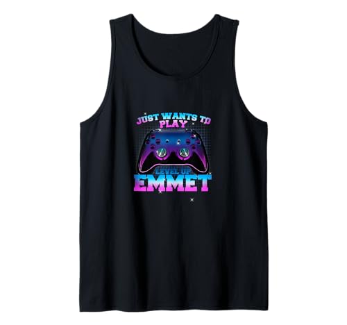 Herren EMMET - LEVEL UP mit Controller: WILL NUR SPIELEN Tank Top von EMMET Sohn Enkel Geburtstag Geschenkideen