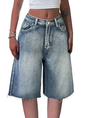 EMMIOL Damen-Jorts, Baggy-Jeans, Jorts, Outfits, mittel-niedrige Taille, Denim-Shorts, Y2K-Shorts, Sommer, heiße kurze Hose, Streetwear, Blau 2-144, X-Klein EMMIOL Damen-Jorts, Baggy-Jeans, Jorts, Outfits, mittel-niedrige Taille, Denim-Shorts, Y2K-Shorts, Sommer, heiße kurze Hose, Streetwear, Blau 2-144, X-Klein von EMMIOL