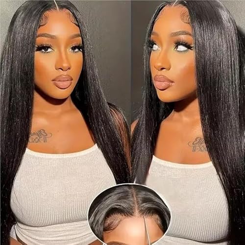 Straight Glueless Wigs Human Hair 4x4 Lace Front Human Hair Wig For Women Pre-cut Wear And Go Glueless Wig Middle Part HD 4x4 Lace Closure Wigs Ready To Go For Women No Glue No Gel 18 Inch Straight Glueless Wigs Human Hair 4x4 Lace Front Human Hair Wig For Women Pre-cut Wear And Go Glueless Wig Middle Part HD 4x4 Lace Closure Wigs Ready To Go For Women No Glue No Gel 18 Inch von EMOL
