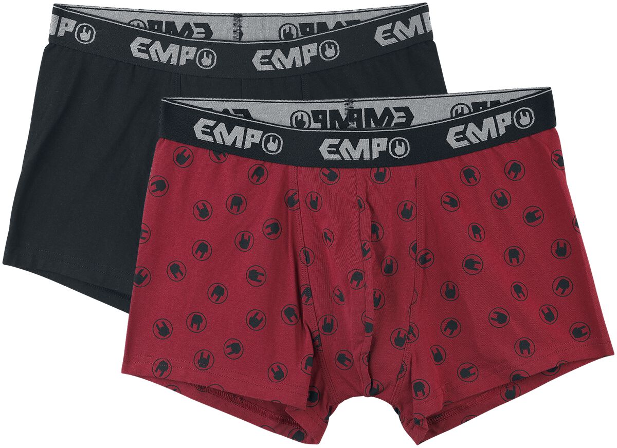 EMP Basic Collection Doppelpack Boxershorts Boxershort schwarz rot in L von EMP Basic Collection