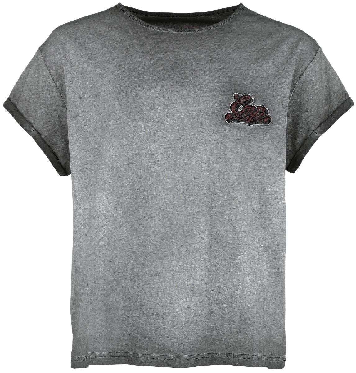 EMP Premium Collection T-Shirt - T-Shirt mit EMP Stickerei und Waschung - XS bis M - für Damen - Größe M - schwarz von EMP Premium Collection