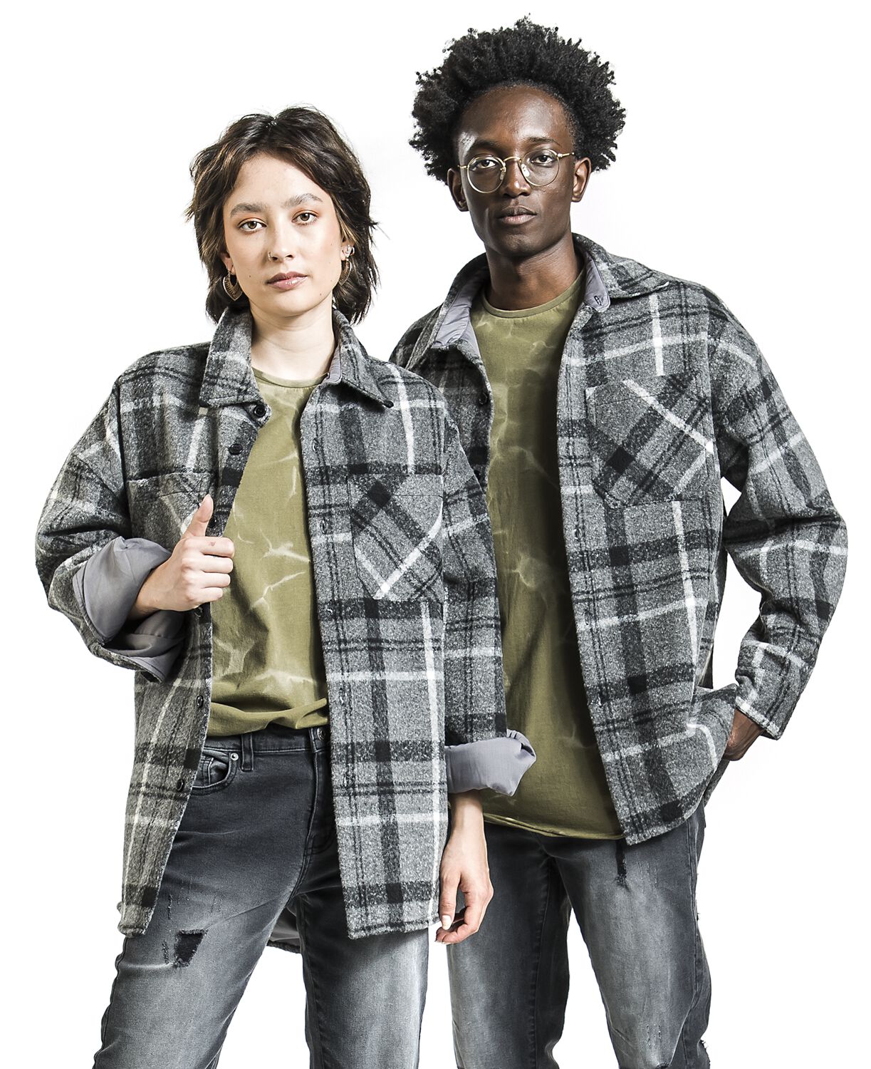 EMP Special Collection EMP Special Collection X Urban Classics kariertes Flanellhemd unisex Flanellhemd grau in XXL von EMP Special Collection