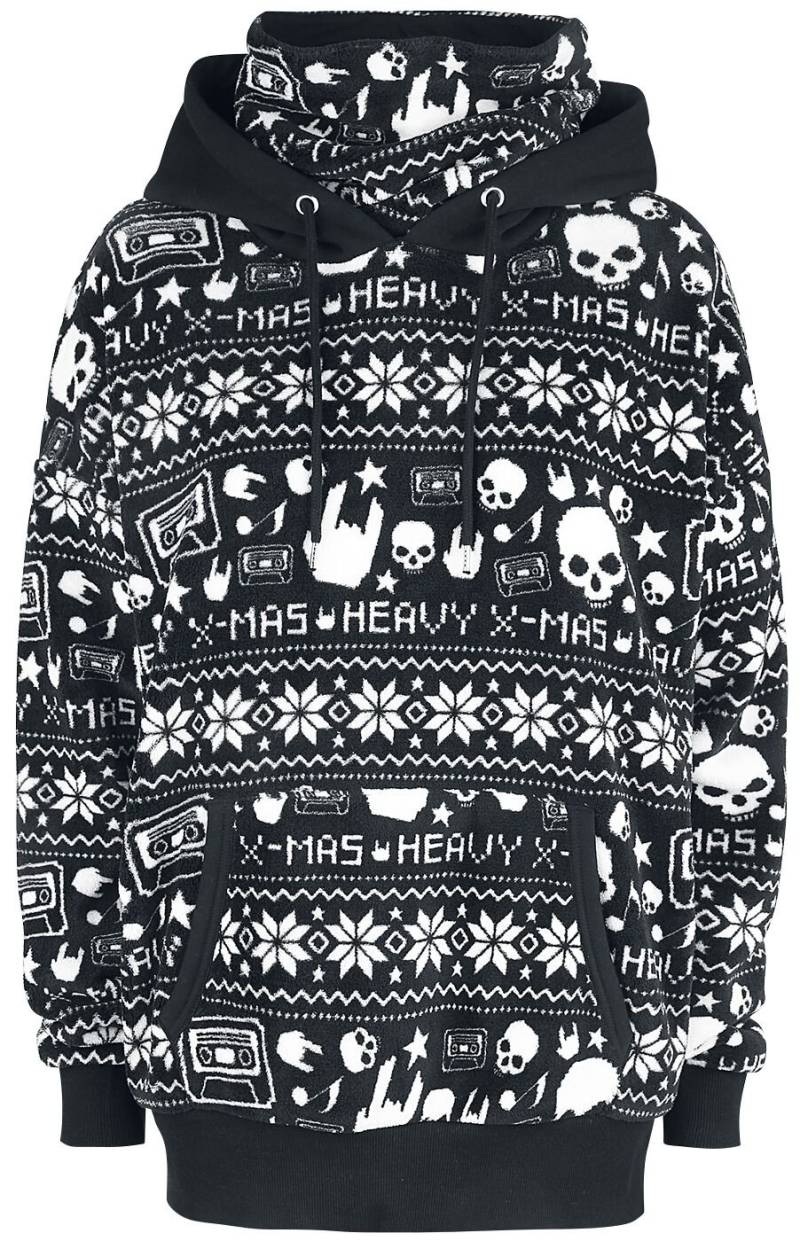 EMP Special Collection Schwarzer Kapuzenpullover im Norweger-Look Weihnachtspullover schwarz in L von EMP Special Collection