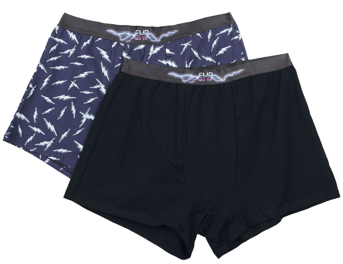 EMP Stage Collection Boxershort-Set - Doppelpack Boxershorts mit Retro Print - M bis XXL - für Männer - Größe M - dunkelblau von EMP Stage Collection