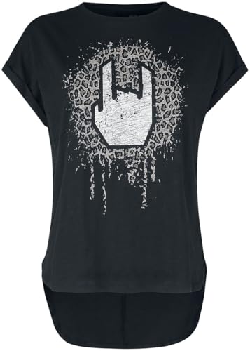 EMP Stage Collection Damen T-Shirt mit Leo-Rockhand schwarz XXL von EMP