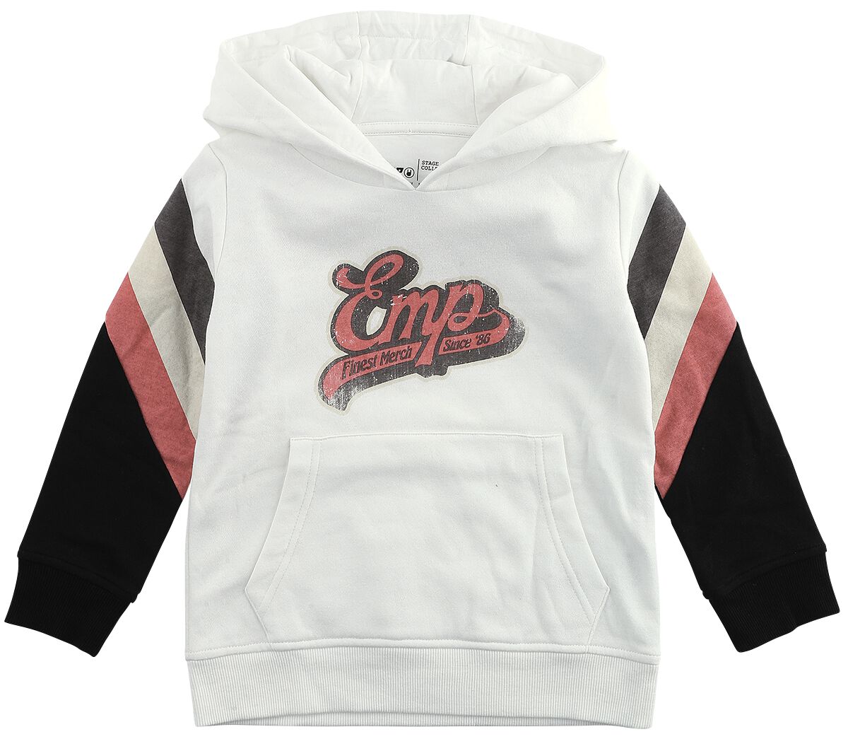 EMP Stage Collection Kids Kapuzenpulli mit Oldschool EMP- Logo Kapuzenpullover altweiß in 110/116 von EMP Stage Collection