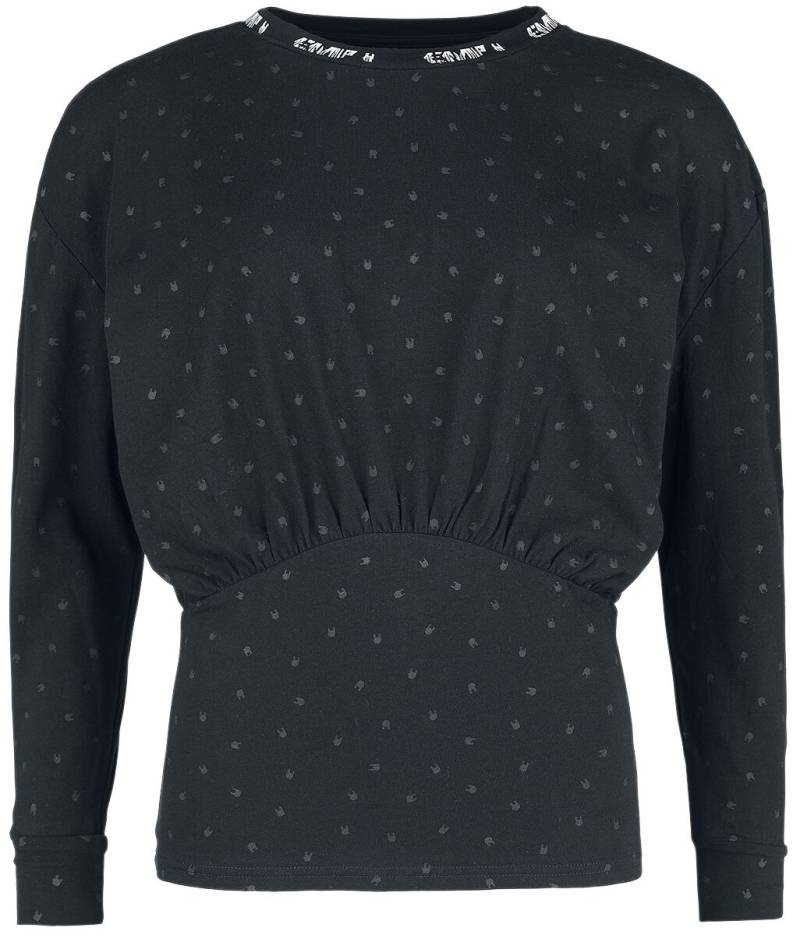 EMP Stage Collection Langarmshirt mit Rockhand Alloverprint Langarmshirt schwarz in M von EMP Stage Collection